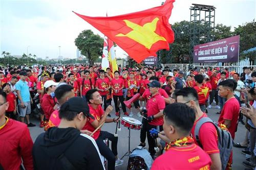 越南球迷。图自越通社 越南球迷。图自越通社