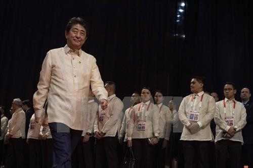 日本首相安倍晋三出席第31届东盟峰会及相关会议。（图片来源：AFP）