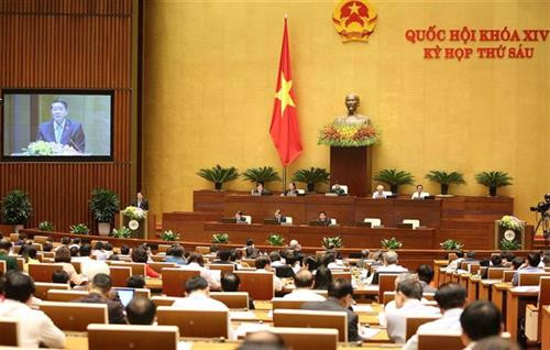 越南第十四届国会第六次会议场景。图自越通社
