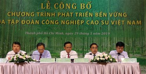 越南橡胶工业集团在胡志明市举行2019-2024年可持续发展计划公布仪式。图自越通社