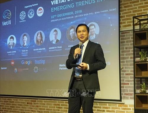 越南科学技术部副部长裴世唯发表讲话。图自越通社