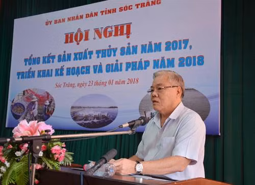 朔庄省省委书记潘文六在会上发表讲话。(图片来源:越通社) 朔庄省省委书记潘文六在会上发表讲话。(图片来源:越通社)