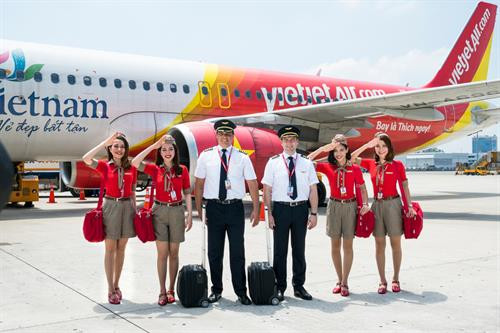 资料图：越捷航空飞往日本的航线推出零越盾特价机票 。图自vietjetair.com