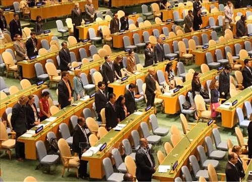 第73届联合国大会第三次全体会议的与会国家代表。图自越通社 第73届联合国大会第三次全体会议的与会国家代表。图自越通社