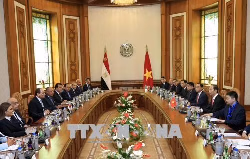 会谈场景 图自越通社