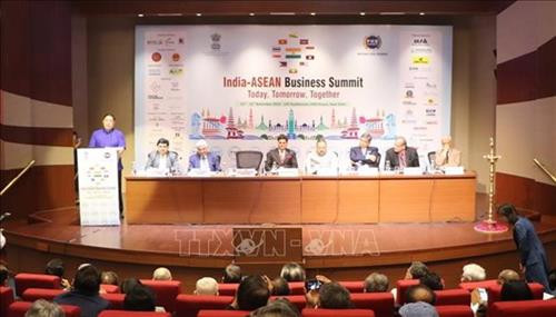 印度东盟高级商务会议场景。图自越通社