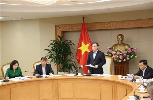 越南政府副总理王廷惠主持会议。图自越通社 越南政府副总理王廷惠主持会议。图自越通社