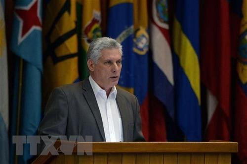 古巴国务委员会主席兼部长会议主席迪亚斯-卡内尔。图自越通社