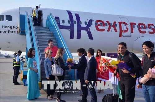 新春初一落地岘港市的第一个国际航班。(图片来源:越通社) 新春初一落地岘港市的第一个国际航班。(图片来源:越通社)