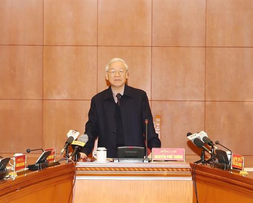 阮富仲总书记主持中央反腐败指导委员会会议。（图片来源：越通社）