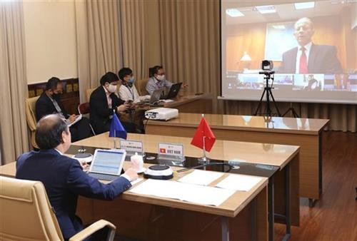 东盟-美国跨部门高级官员召开视频会议。图自越通社