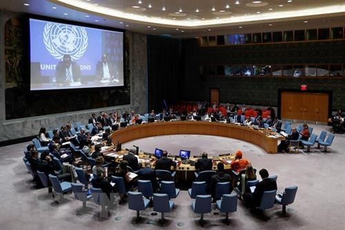 联合国安理会一个会议场景。 图自越通社