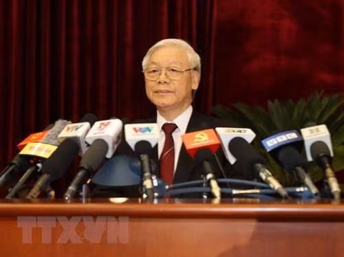 越共中央总书记阮富仲发表讲话。（图片来源：越通社）