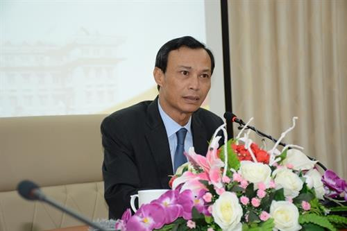 旅外越南人国家委员会副主任梁青毅在记者会上发表讲话。图自互联网