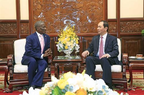 越南国家主席陈大光会见纳米比亚驻越大使乔治•埃利亚。（图片来源：越通社）