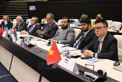 越通社副社长黎国明出席第六届世界新闻通讯社大会。图自越通社 越通社副社长黎国明出席第六届世界新闻通讯社大会。图自越通社