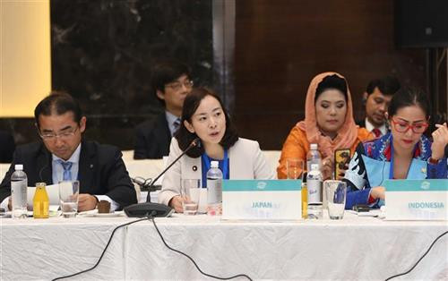 日本代表在会上发表意见。（图片来源：越通社）