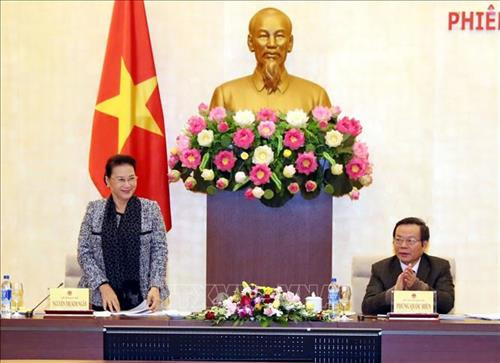 阮氏金银发表讲话。图自越通社