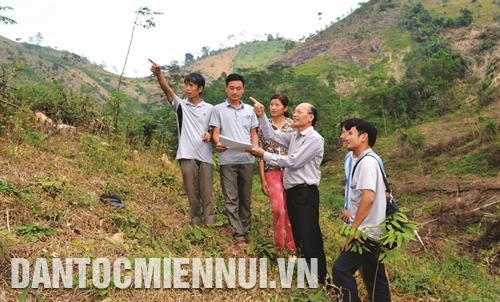 安山县中山乡干部向少数民族同胞移交土地和林地。 中山县同木乡忙族人吴文庆夫妻俩靠造林而脱贫。