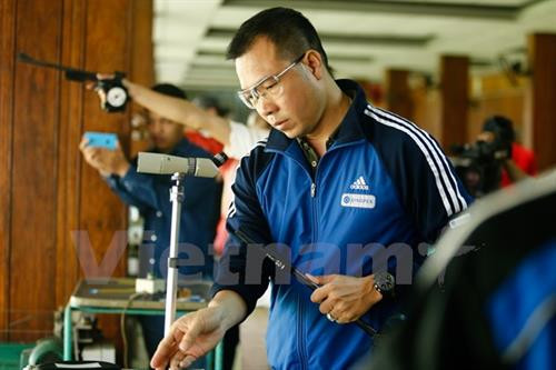 越南射击运动员黄春荣。(图片来源:越通社) 越南射击运动员黄春荣。(图片来源:越通社)