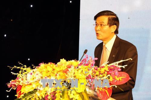 段明训发表讲话。（图片来源：越通社）