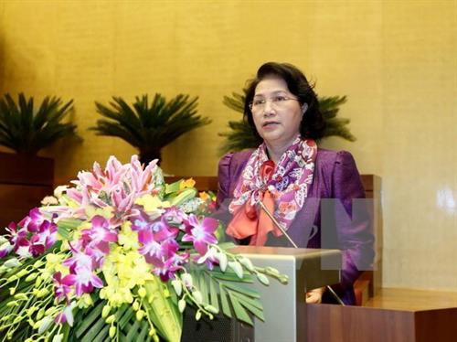资料图：越南国会主席阮氏金银。（图片来源：越通社）