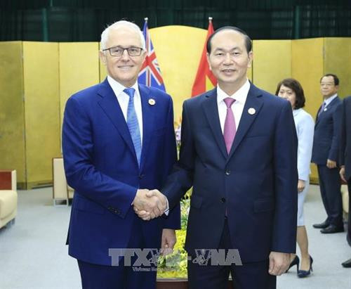 陈大光会见澳大利亚总理马尔科姆•特恩布尔。(图片来源:越通社) 陈大光会见澳大利亚总理马尔科姆•特恩布尔。(图片来源:越通社)