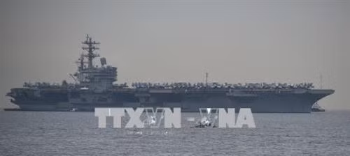 里根号航空母舰。(图片来源:越通社) 里根号航空母舰。(图片来源:越通社)