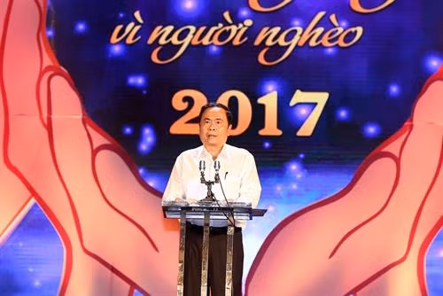 越南祖国阵线中央委员会主席陈青敏发表讲话。（图片来源：越通社）