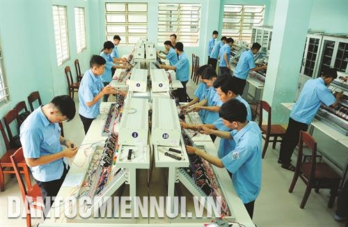 芹苴市职业技能培训学校配备现代设备，服务职业培训工作。记者 安孝 摄