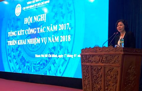 越南财政部副部长武氏梅 高度评价胡志明市海关行业所取得的成果。（图片来源于互联网）