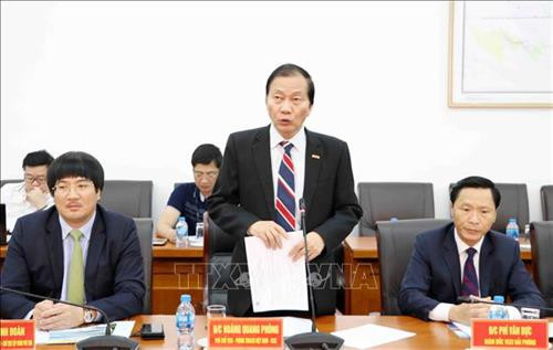 越南工商会副主席黄光防发表讲话。图自越通社