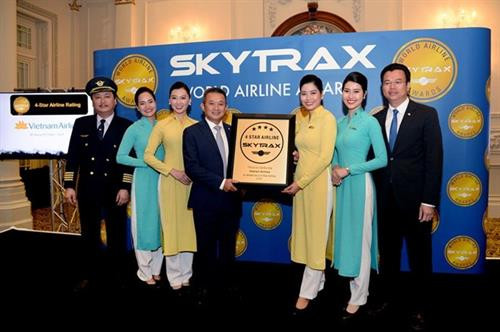 越南航空获得了国际航空运输评级组织Skytrax授予的四星级航空公司认证。 图自互联网