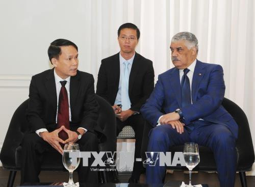 阮德利会见多米尼加外交部部长米格尔·巴尔加斯·马尔多纳多。越通社记者 黎河摄