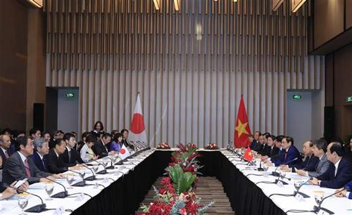 会见场景。图自越通社 会见场景。图自越通社