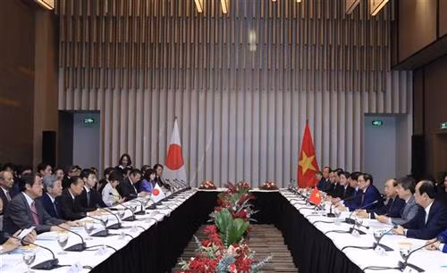 会见场景。图自越通社 会见场景。图自越通社