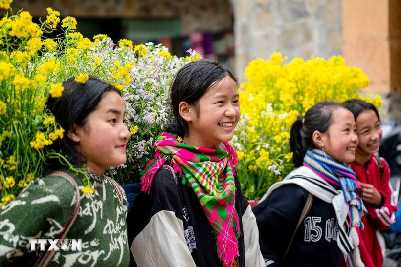 少数民族儿童的笑容。图自越通社