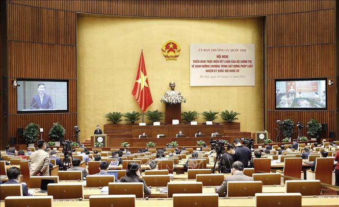 全国贯彻落实中央政治局和第十五届国会有关立法工作的结论和提案