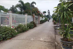 金瓯省农村公路浇筑水泥路面。图自越通社