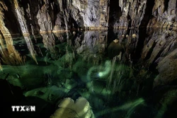 南山洞是一处原始而神秘的自然景点，蕴藏着尚未被揭开的诸多奥秘，吸引众多游客前来探索。图自越通社