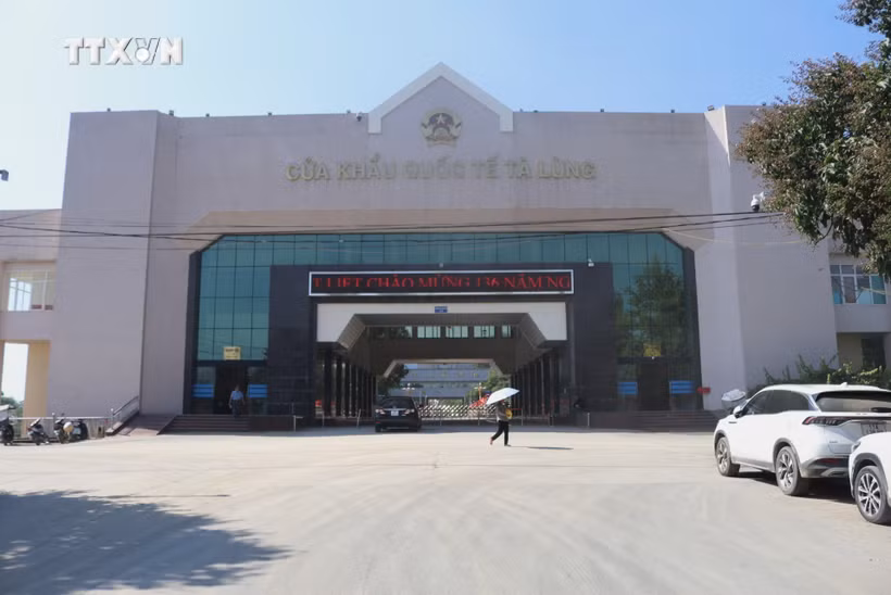 驮隆国际口岸。图自越通社