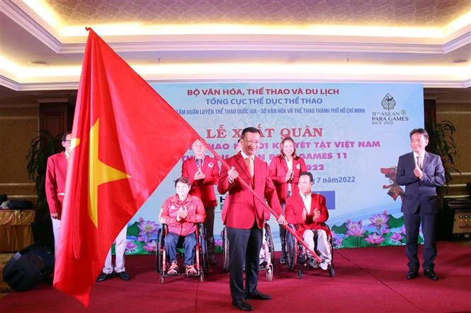 越南体育代表团出征第11届东南亚残疾人运动会