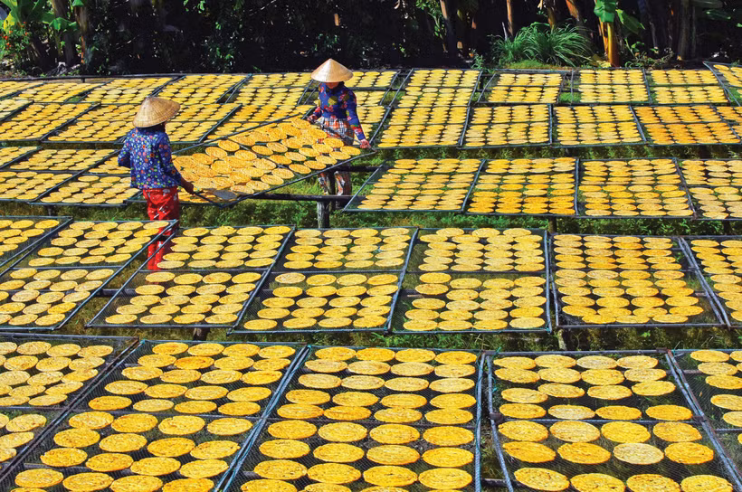 陈文时县陈亥乡干香蕉手工艺村新貌.