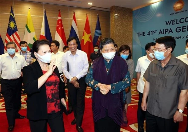 越南国会主席阮氏金银出席第41届东盟议会联盟大会会前彩排活动