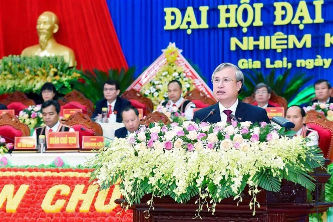 越共中央书记处常务书记陈国旺出席越共嘉莱省第十六次代表大会