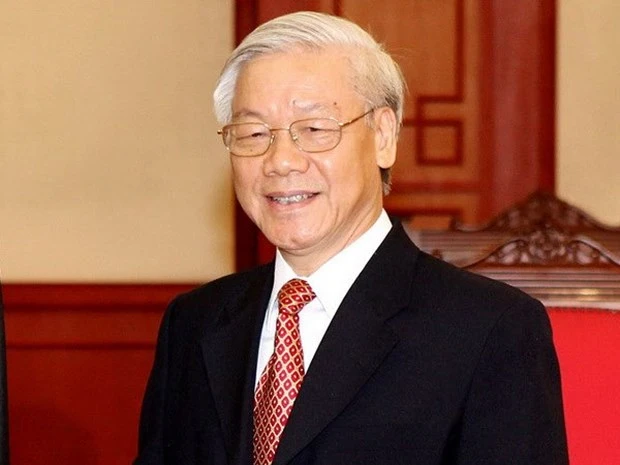越共中央总书记阮富仲就柬埔寨国庆67周年向柬埔寨国王致贺电