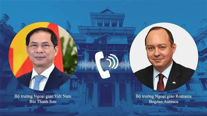 越南外交部部长裴青山同罗马尼亚外交部长波格丹·奥雷斯库通电话