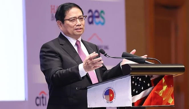 政府总理范明政出席第五次越美工商峰会并发表重要讲话
