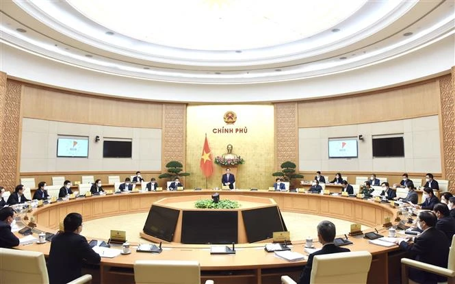 越南政府总理范明政主持政府立法会议