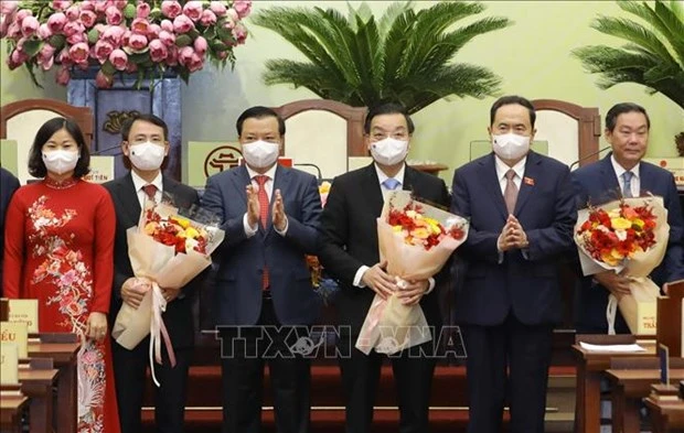 朱玉英和阮玉俊继续当选河内人民委员会主席和人民议会主席